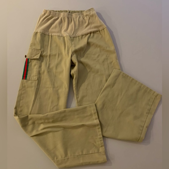 VINTAGE 1970’s Maternity Pants Khaki - No tags-see measurements- Sm/Med size - Picture 2 of 9